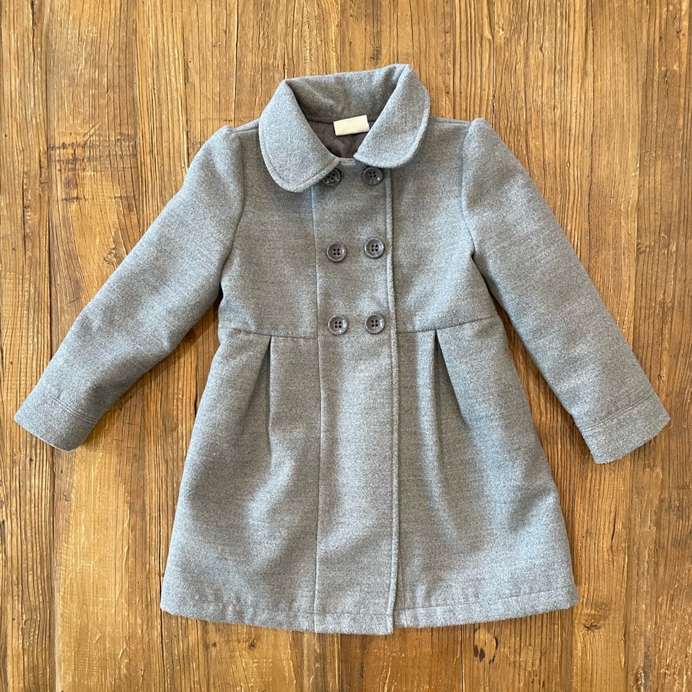 Toddler girls grey pea coat